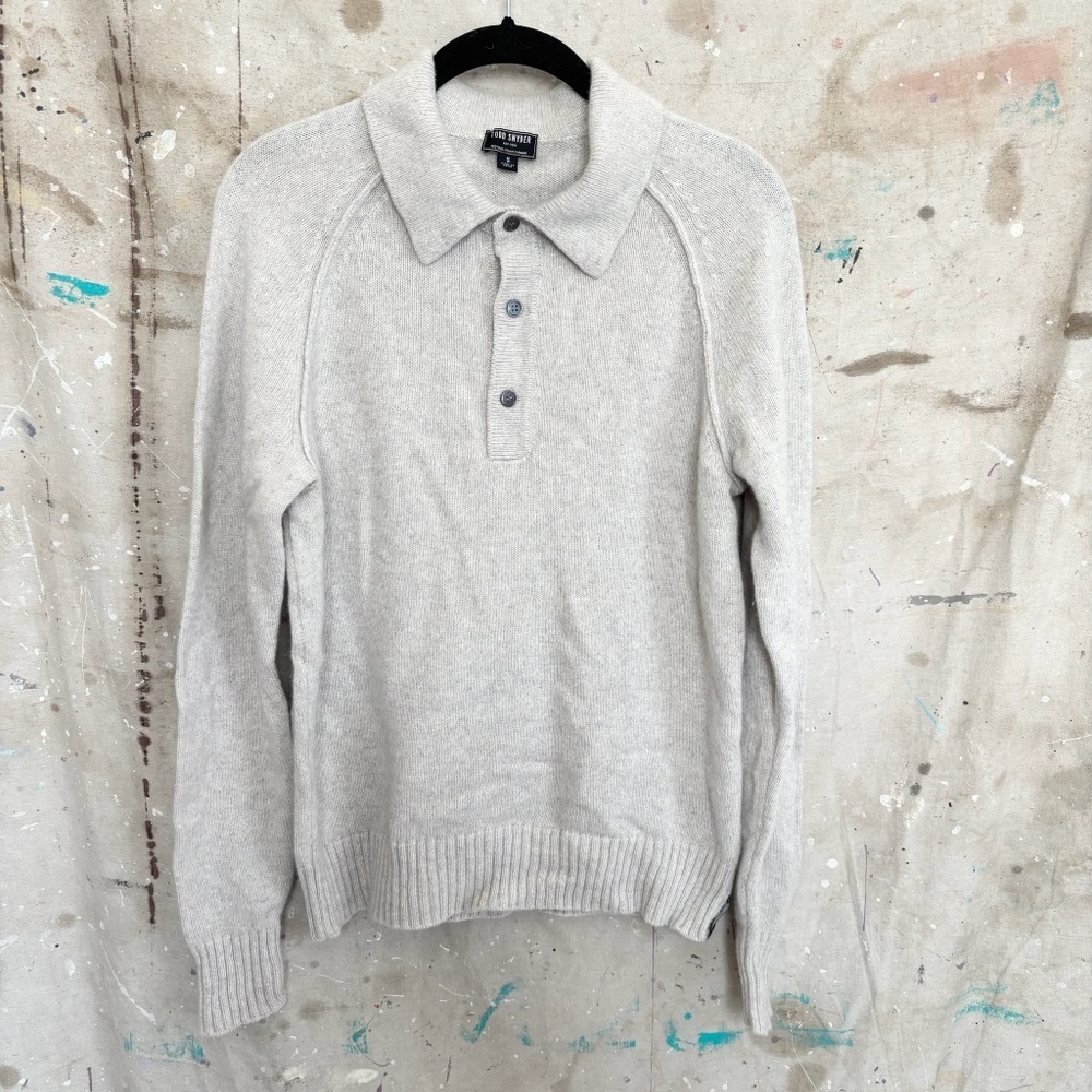 Todd Snyder Recycled Italian Cashmere Long Sleeve Polo Sweater